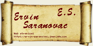 Ervin Saranovac vizit kartica